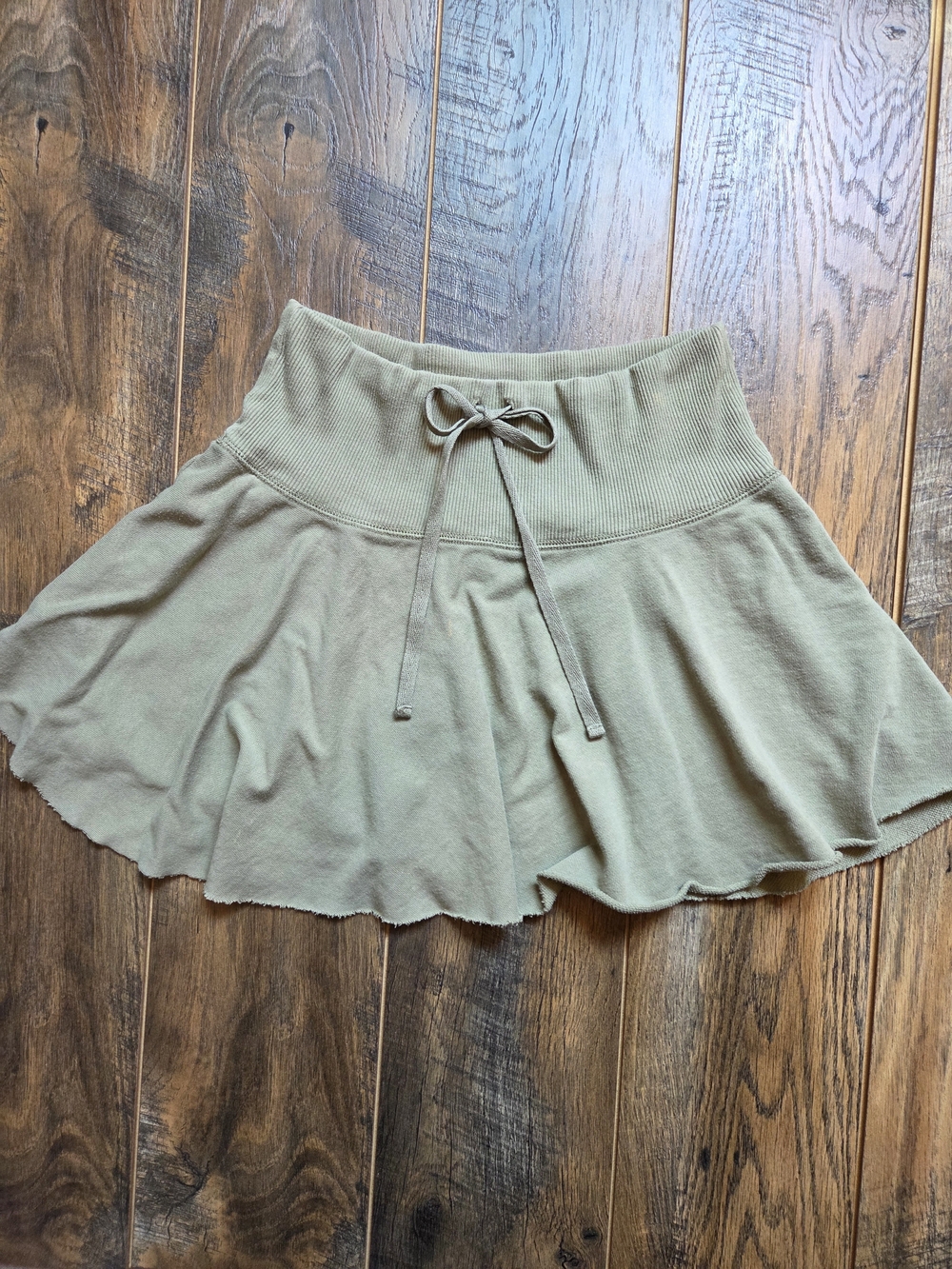 Rare Abercrombie & Fitch Vintage Y2K Gym Issue Fleece Mini Skirt Sage Green M
